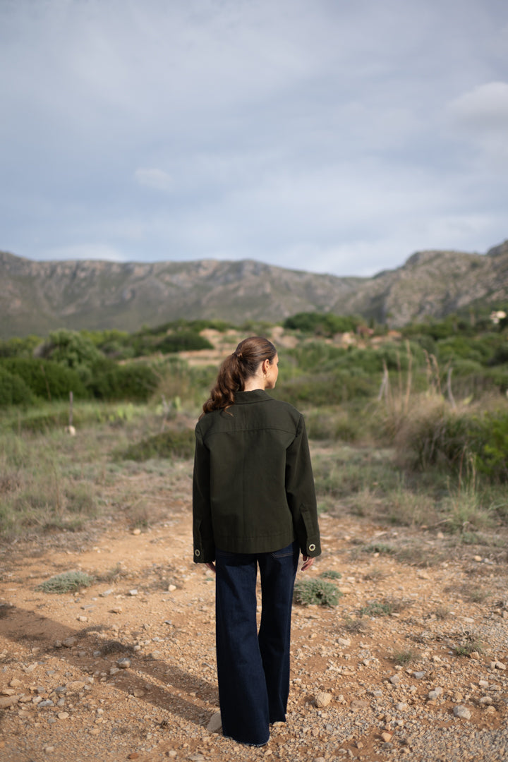 Dunkelgrüne Denim Jacke - Valeria