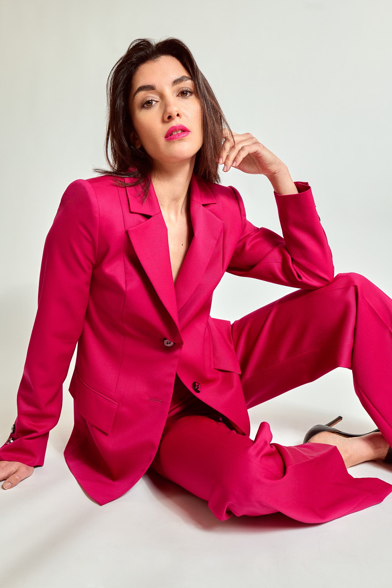 Louise Blazer Fuchsia aus Schurwolle